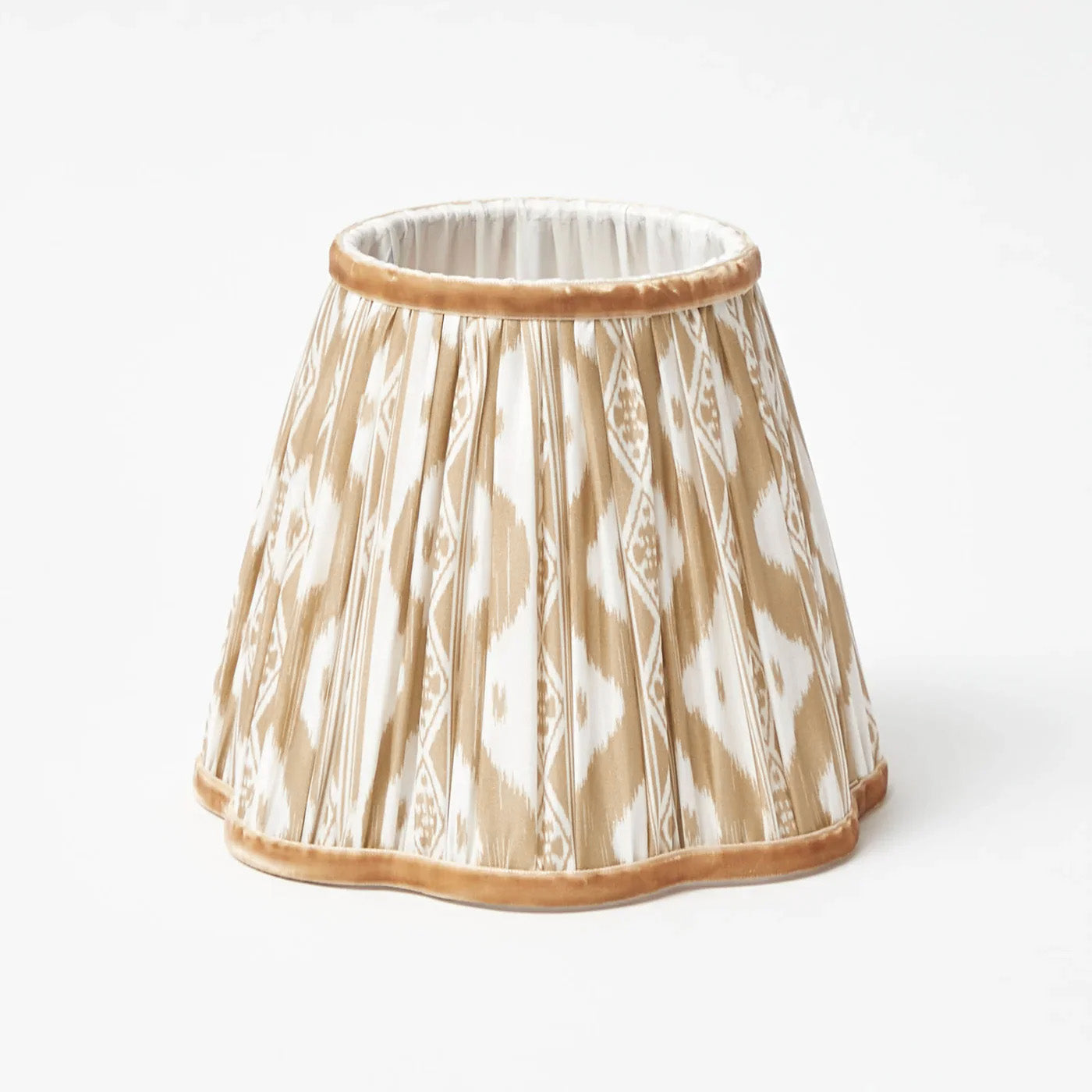 Rechargeable Bamboo Lamp with Putty Ikat Shade (18cm)