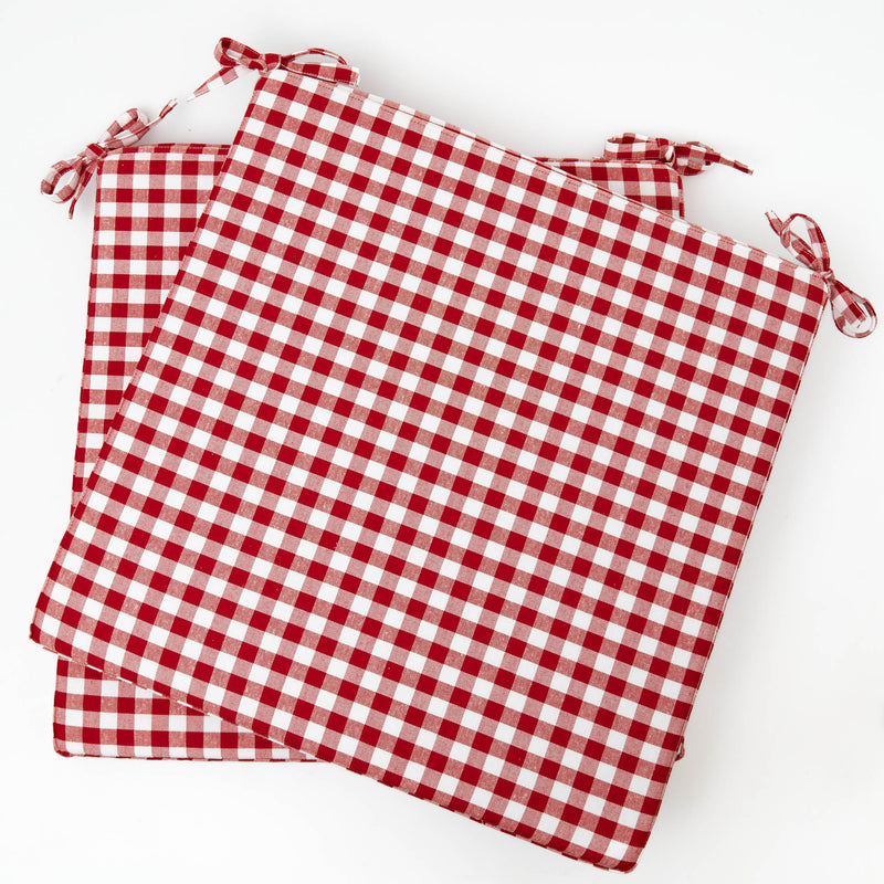 Red and white gingham chair cushions new arrivals