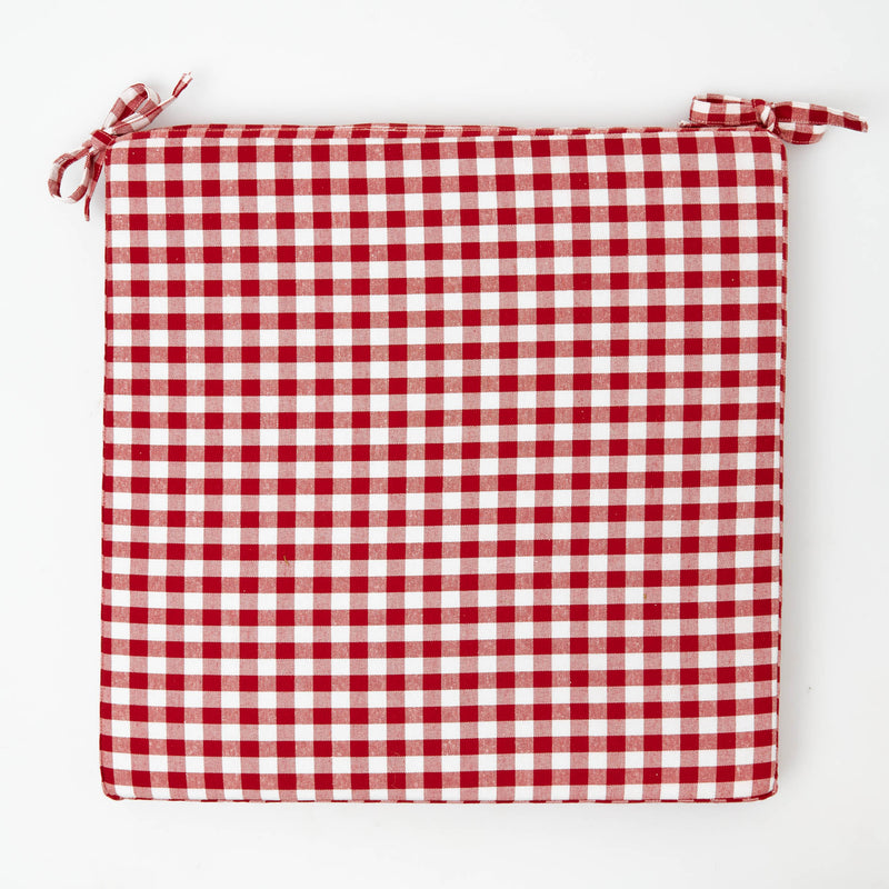 The pioneer woman online gingham chair pad red