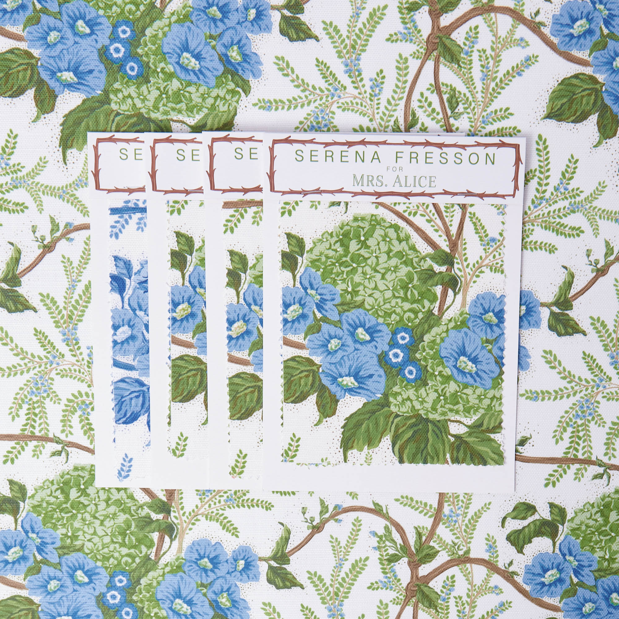 Green & Blue Lady Isabella's Garden Fabric