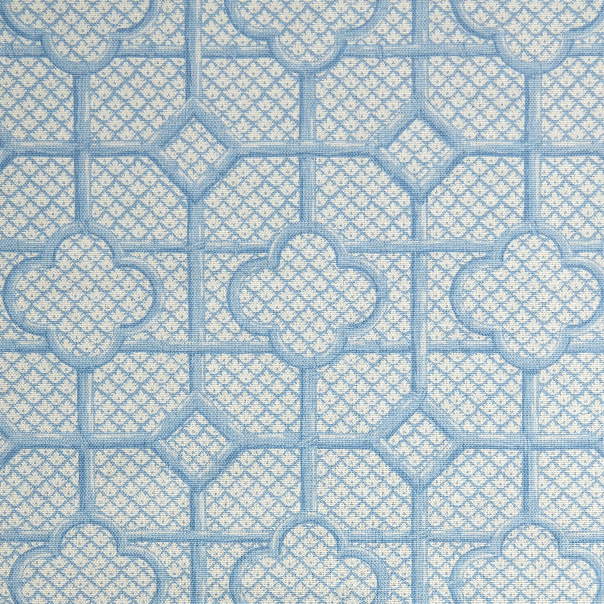 Blue Bamboo Trellis Fabric - Mrs. Alice