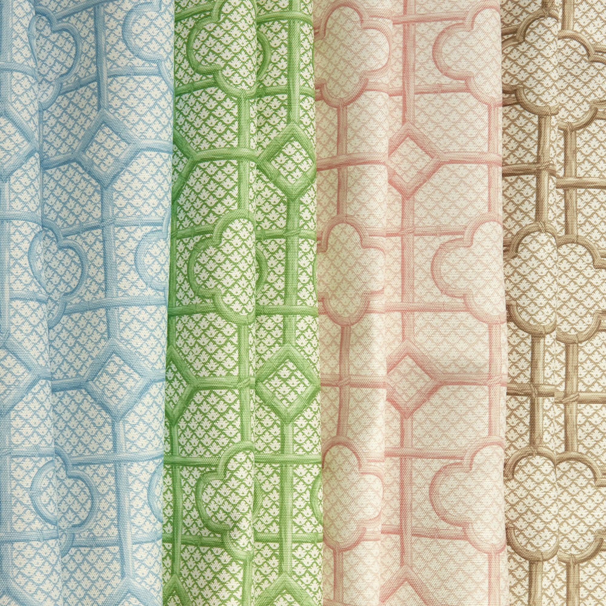 Blue Bamboo Trellis Fabric - Mrs. Alice