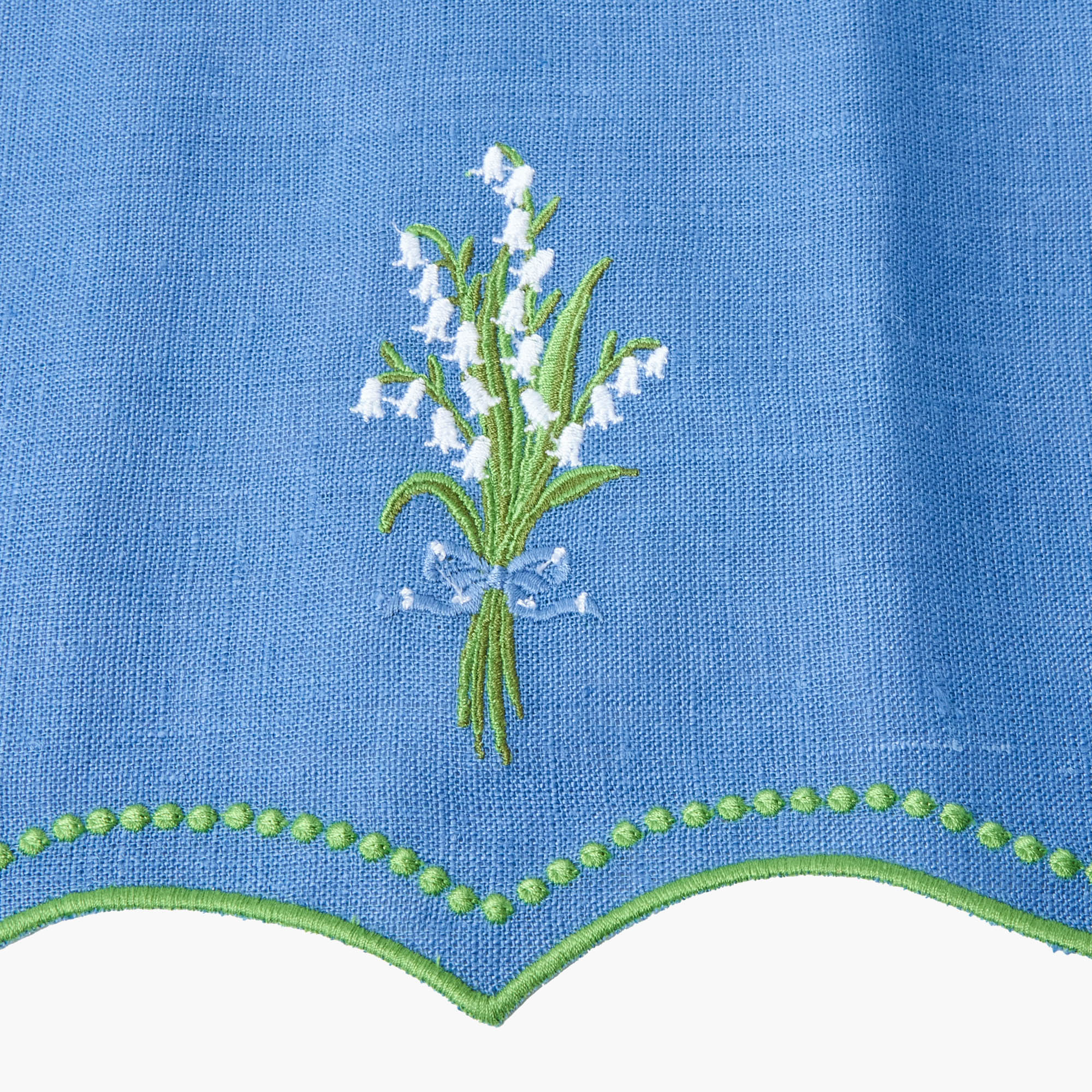 Lily of the Valley Blue Linen Napkins (Set of 4)