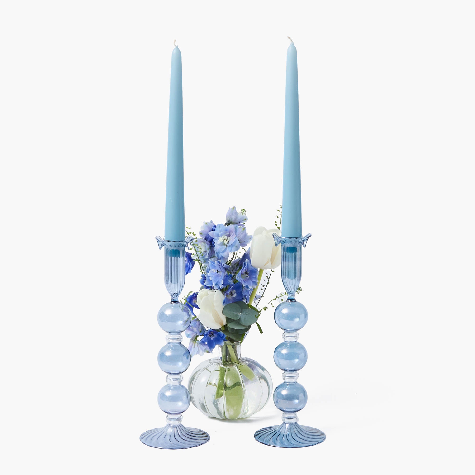 Eden Blue Candle Holder (Pair)