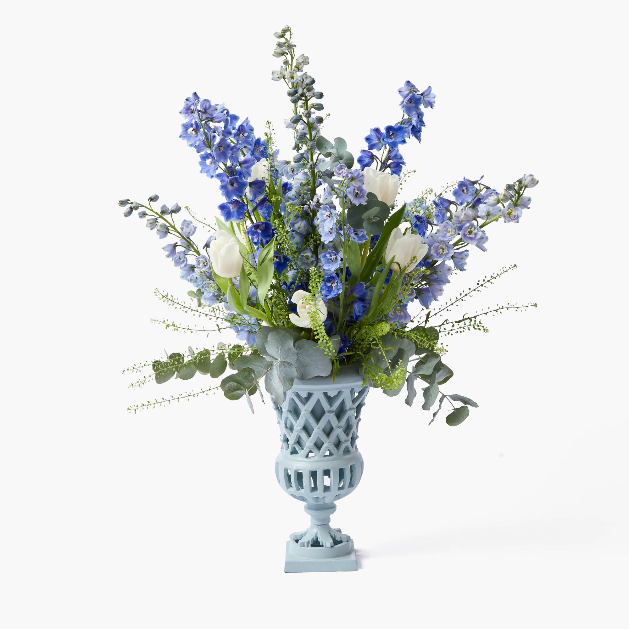 Small Adelaide Soft Blue Lattice Urn Vase