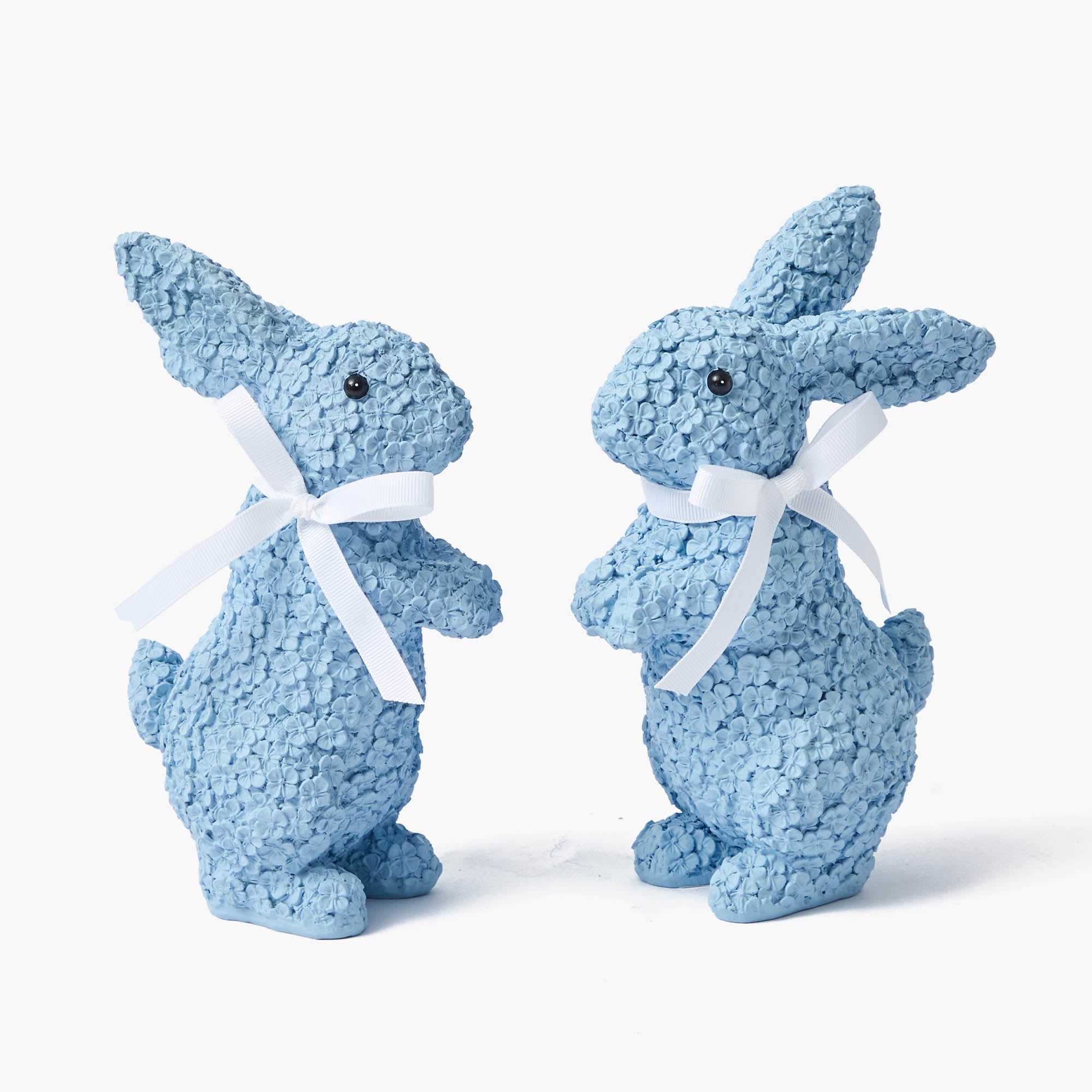 Blue Floral Bunny (Pair)