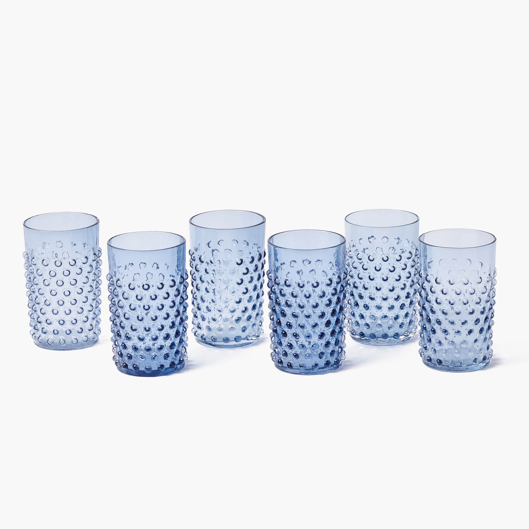 Small Navy Hobnail Jug & Glasses (Set of 6)