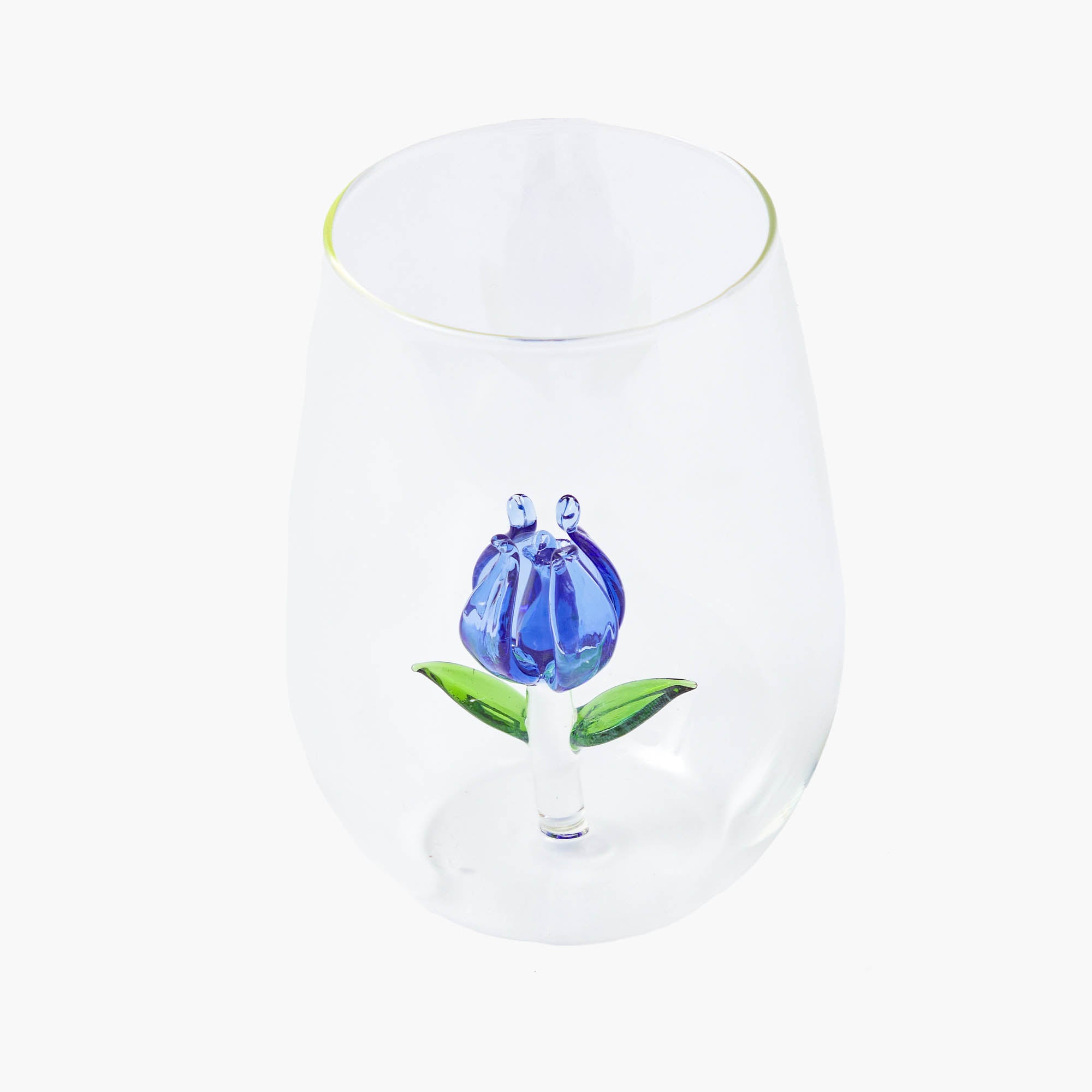 Blue Tulip Glasses (Set of 4)