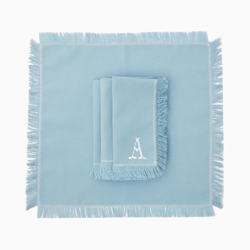 Blue Fringe Napkins (Set of 4) - Mrs. Alice