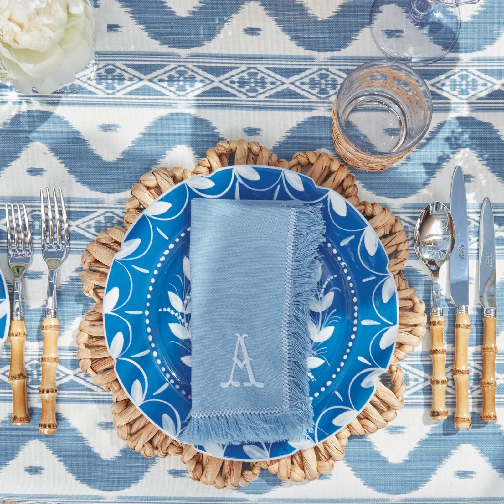 Blue Fringe Napkins (Set of 4) - Mrs. Alice