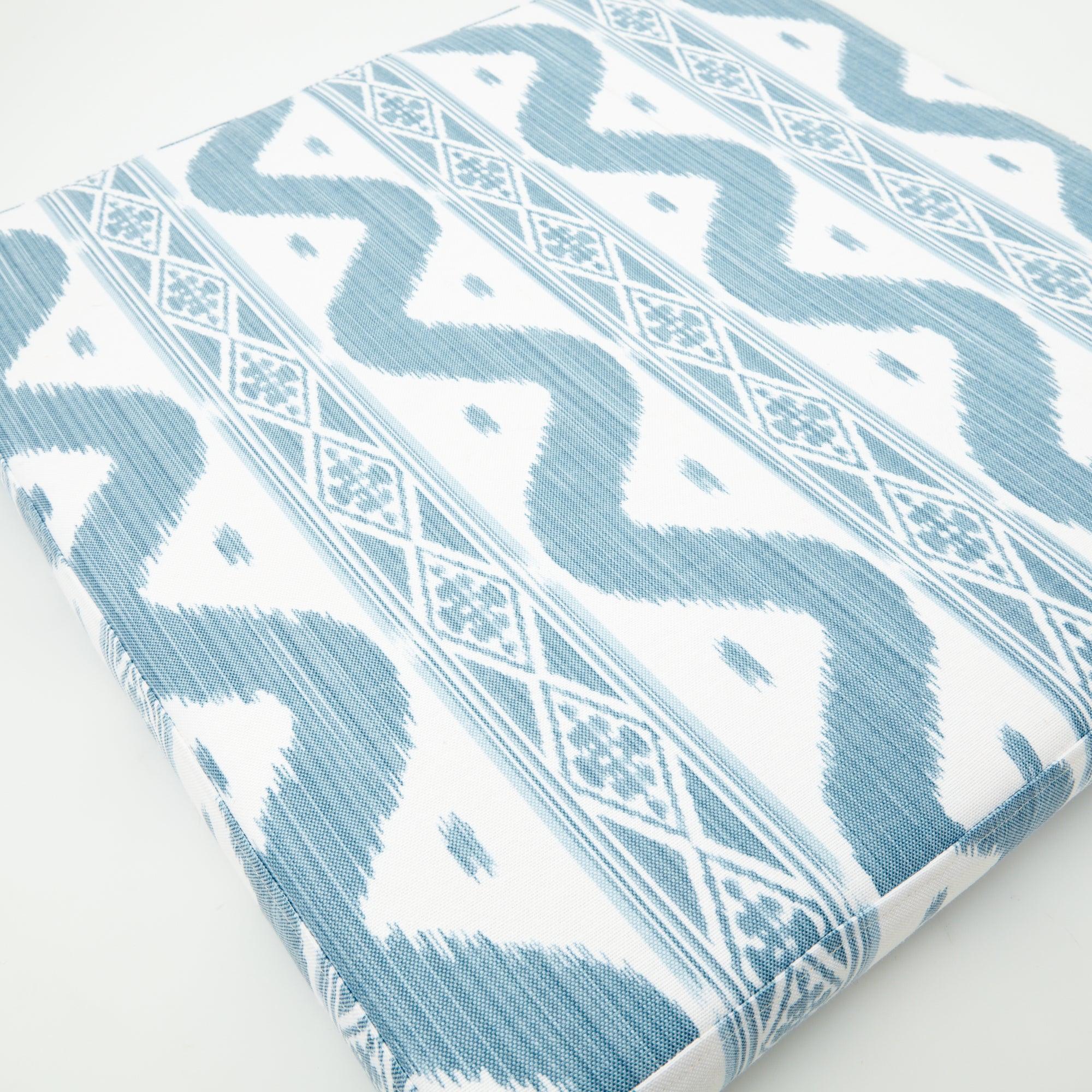 Blue Ikat Seat Pad Cushion - Mrs. Alice