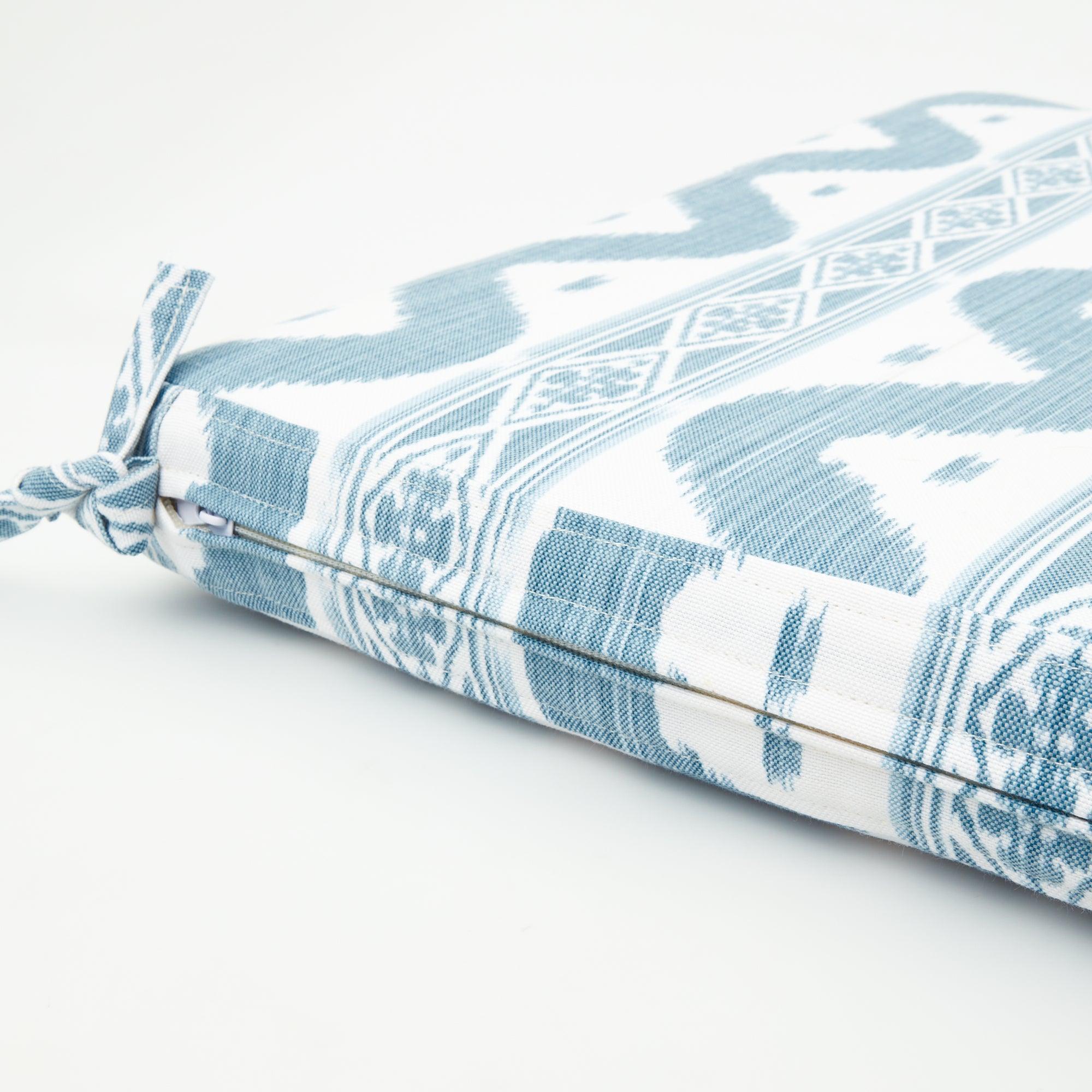 Blue Ikat Seat Pad Cushion - Mrs. Alice