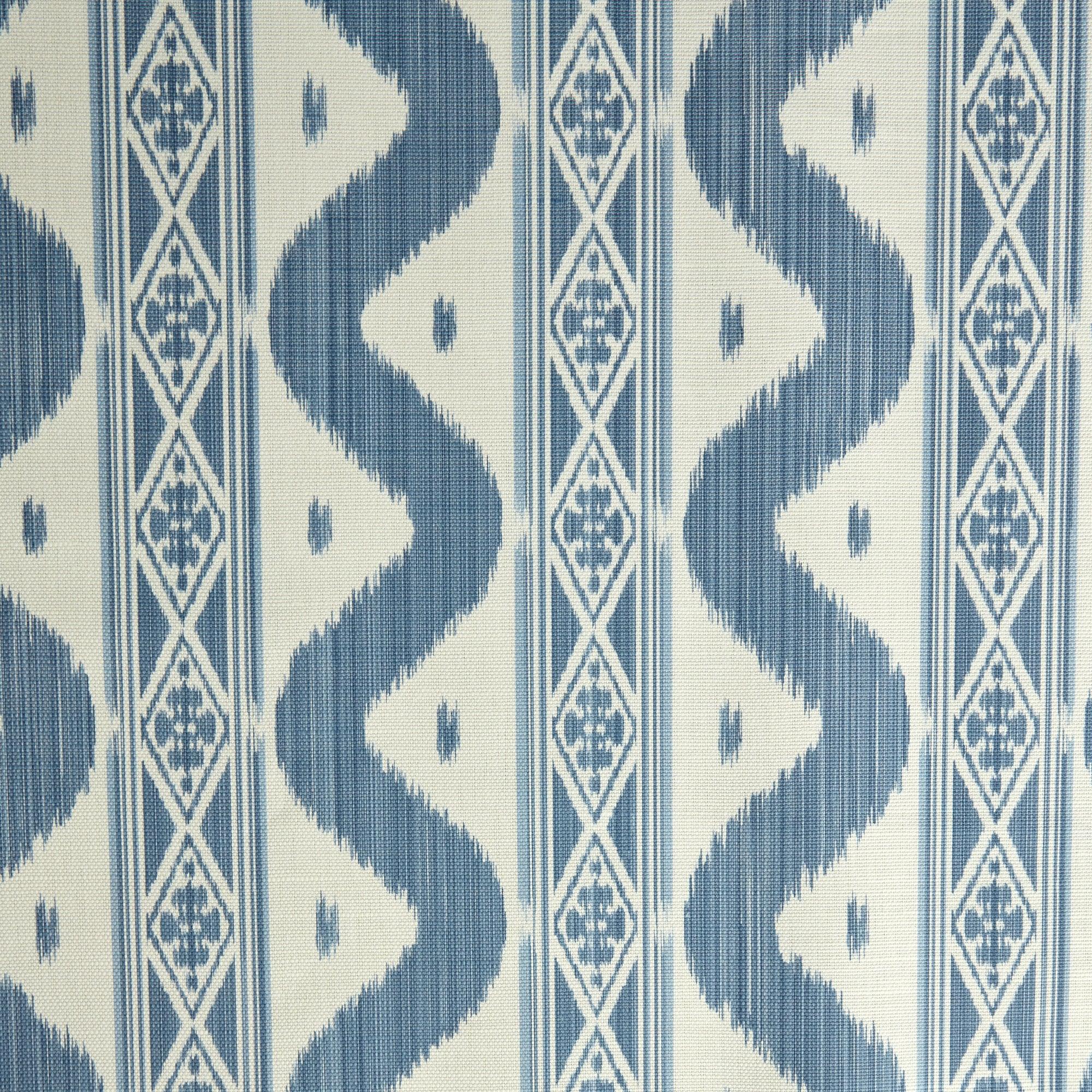 Blue Ikat Stripe Fabric - Mrs. Alice