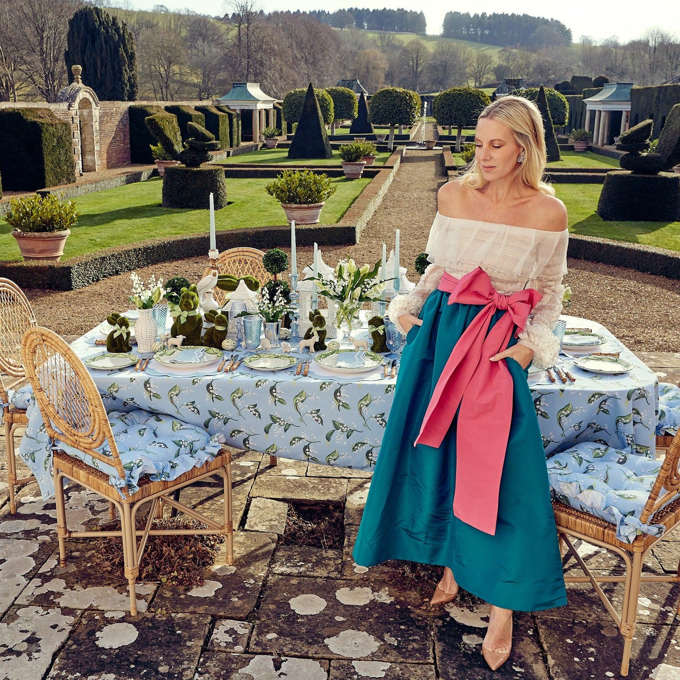 Blue Lily of the Valley Tablecloth - Mrs. Alice