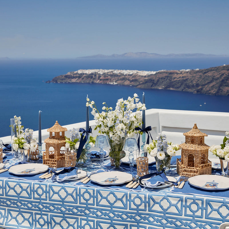 Azure Blue Linen Placemats & Napkins (Set of 4)