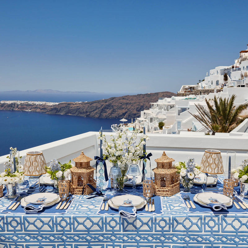 Azure Blue Linen Placemats & Napkins (Set of 4)