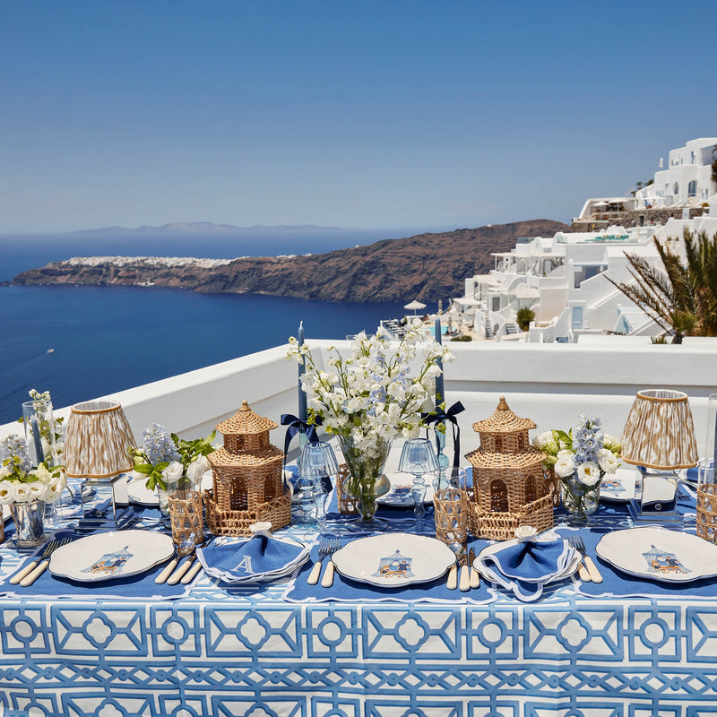 Blue Pavilion Trellis Tablecloth