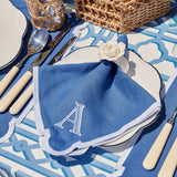 Azure Blue Linen Placemats & Napkins (Set of 4)