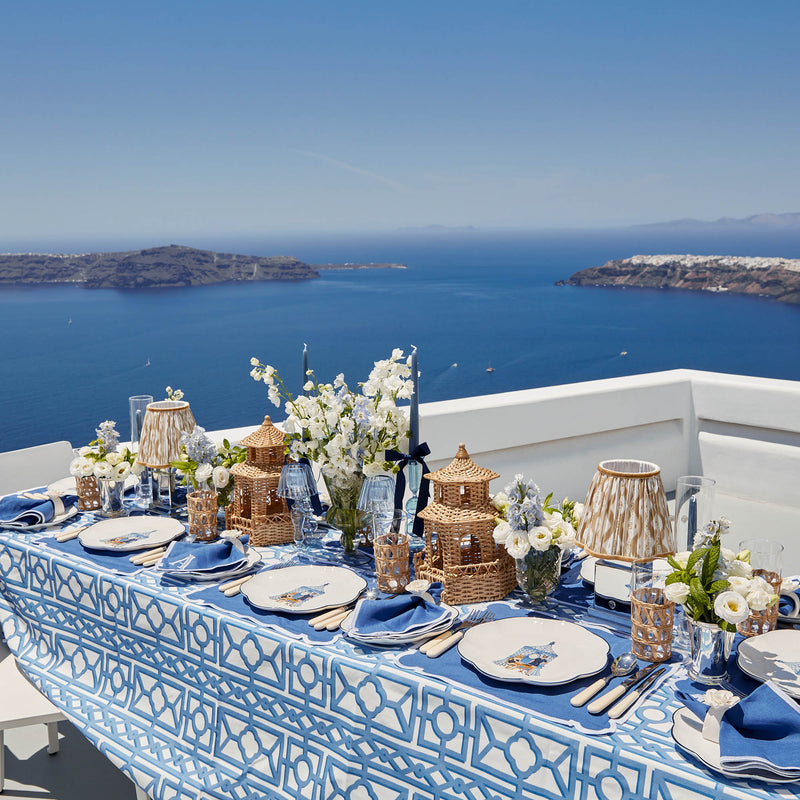 Azure Blue Linen Placemats & Napkins (Set of 4)