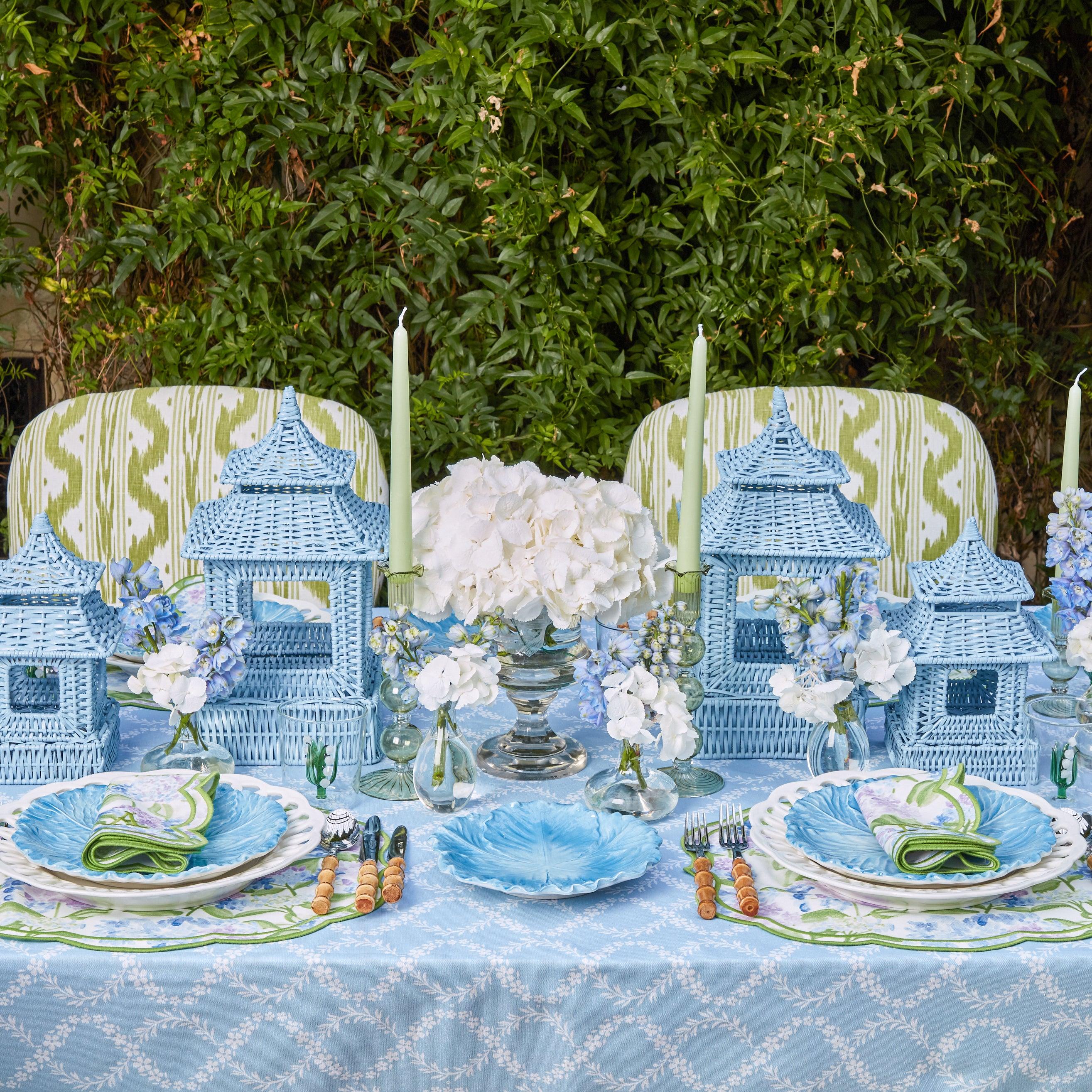 Blue Rattan Pagoda Lantern Set– Mrs. Alice