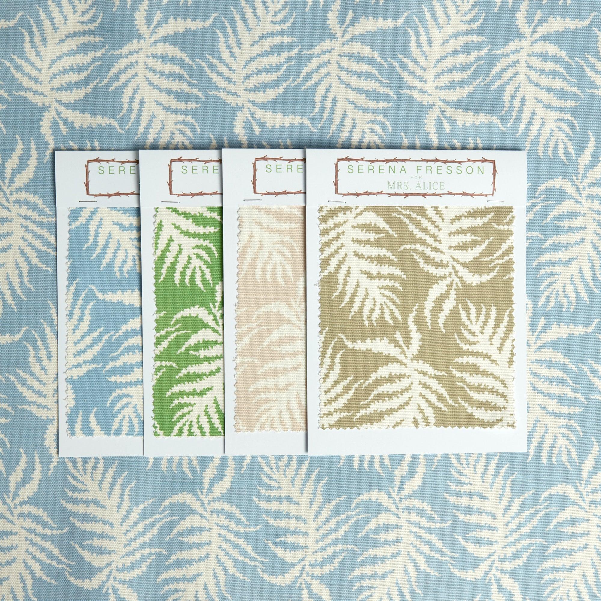 Blue Trailing Ferns Fabric - Mrs. Alice