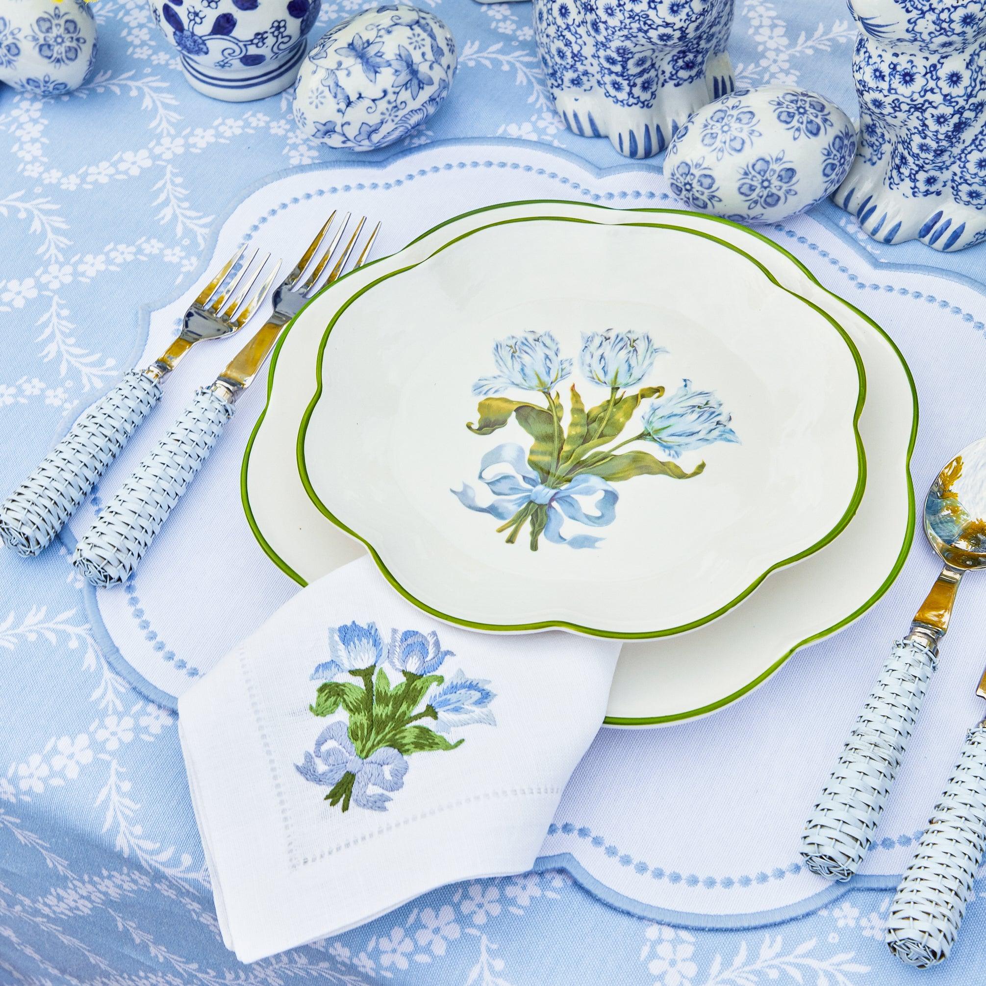 Blue Tulip Dinner Plate - Mrs. Alice