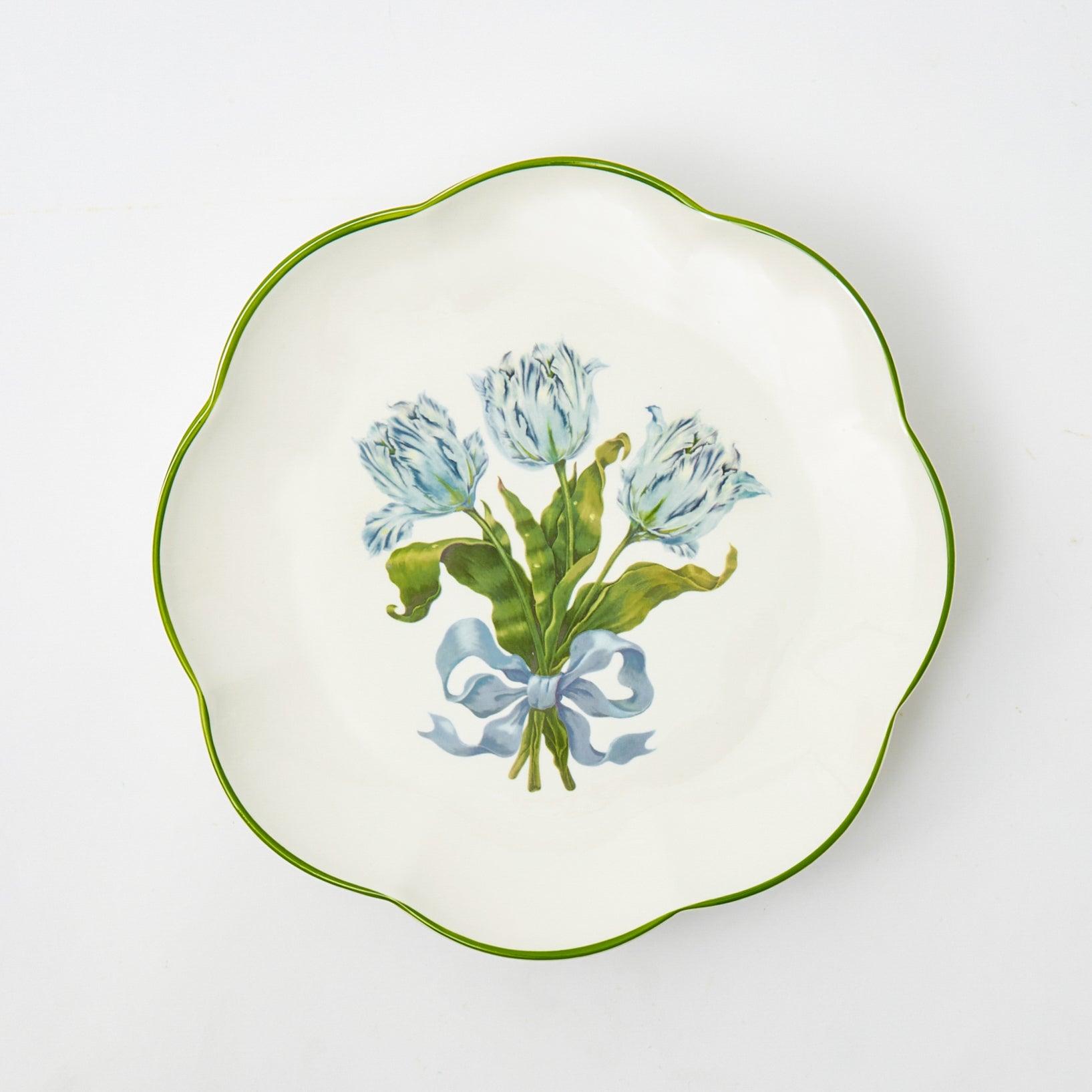 Blue Tulip Dinner Plates (Set of 4) - Mrs. Alice