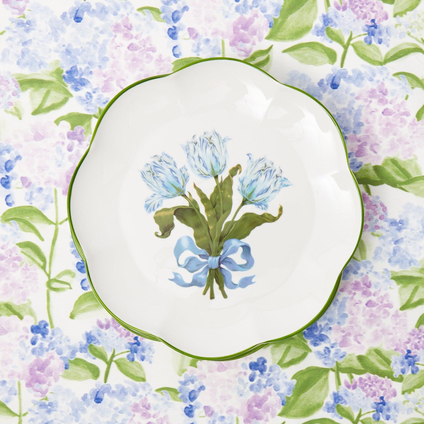 Blue Tulip Dinner Plates (Set of 4) - Mrs. Alice