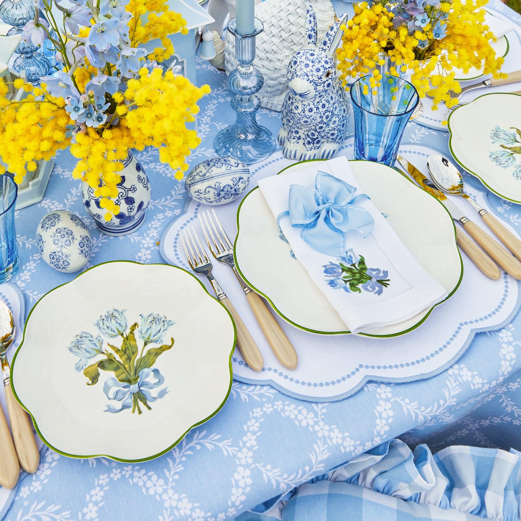 Blue Tulip Starter Plates (Set of 4) - Mrs. Alice