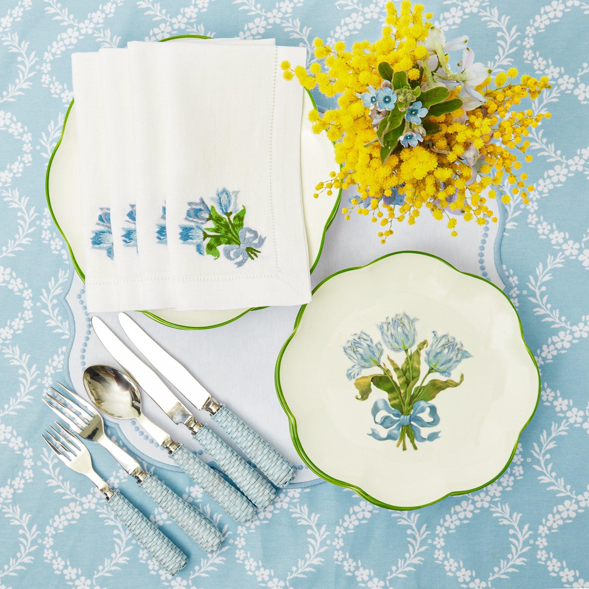 Blue Tulip Starter Plates (Set of 4) - Mrs. Alice