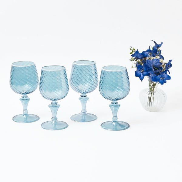 Camille Blue Glassware (Set of 8) – Mrs. Alice