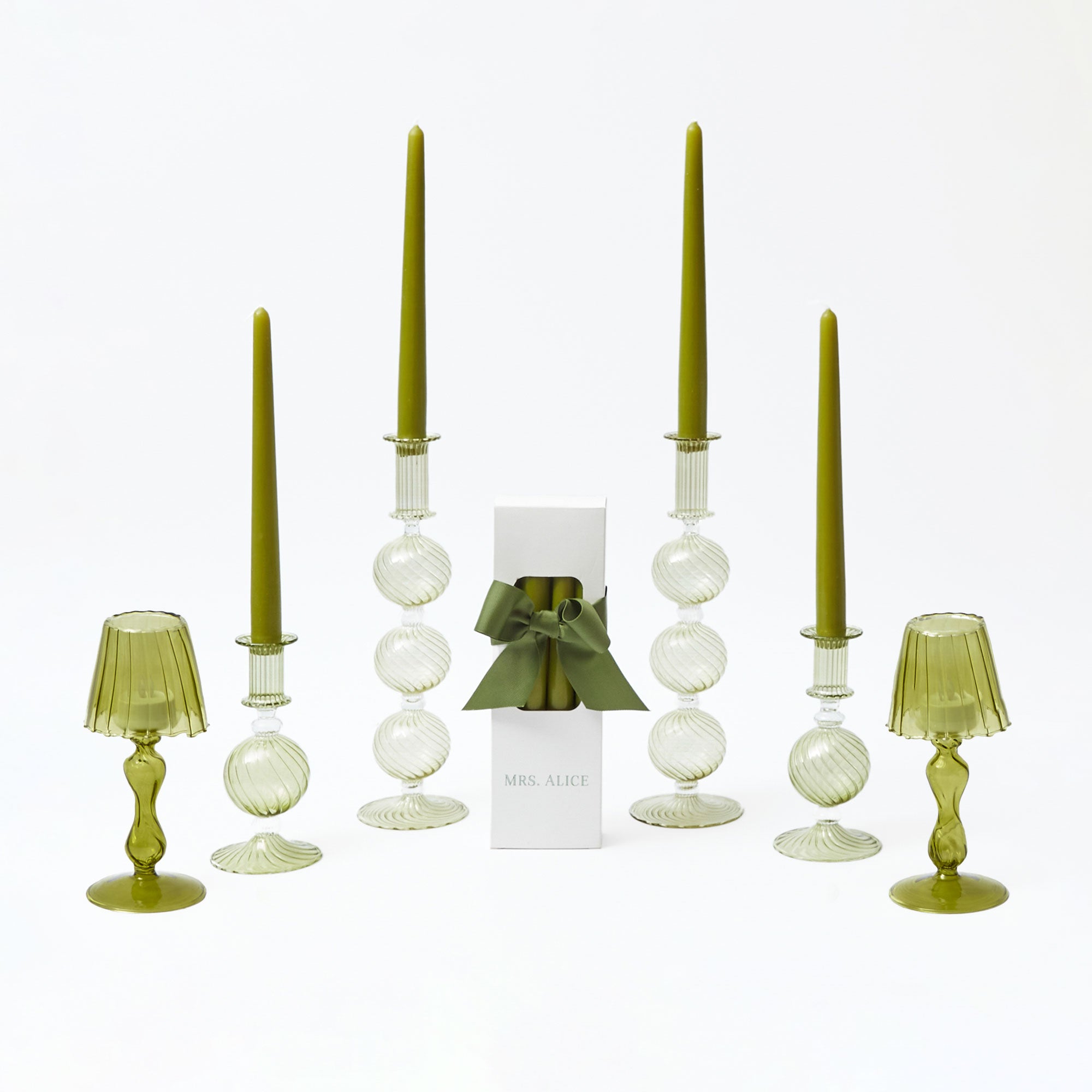 Camille Olive Candlescape (Apple Green)