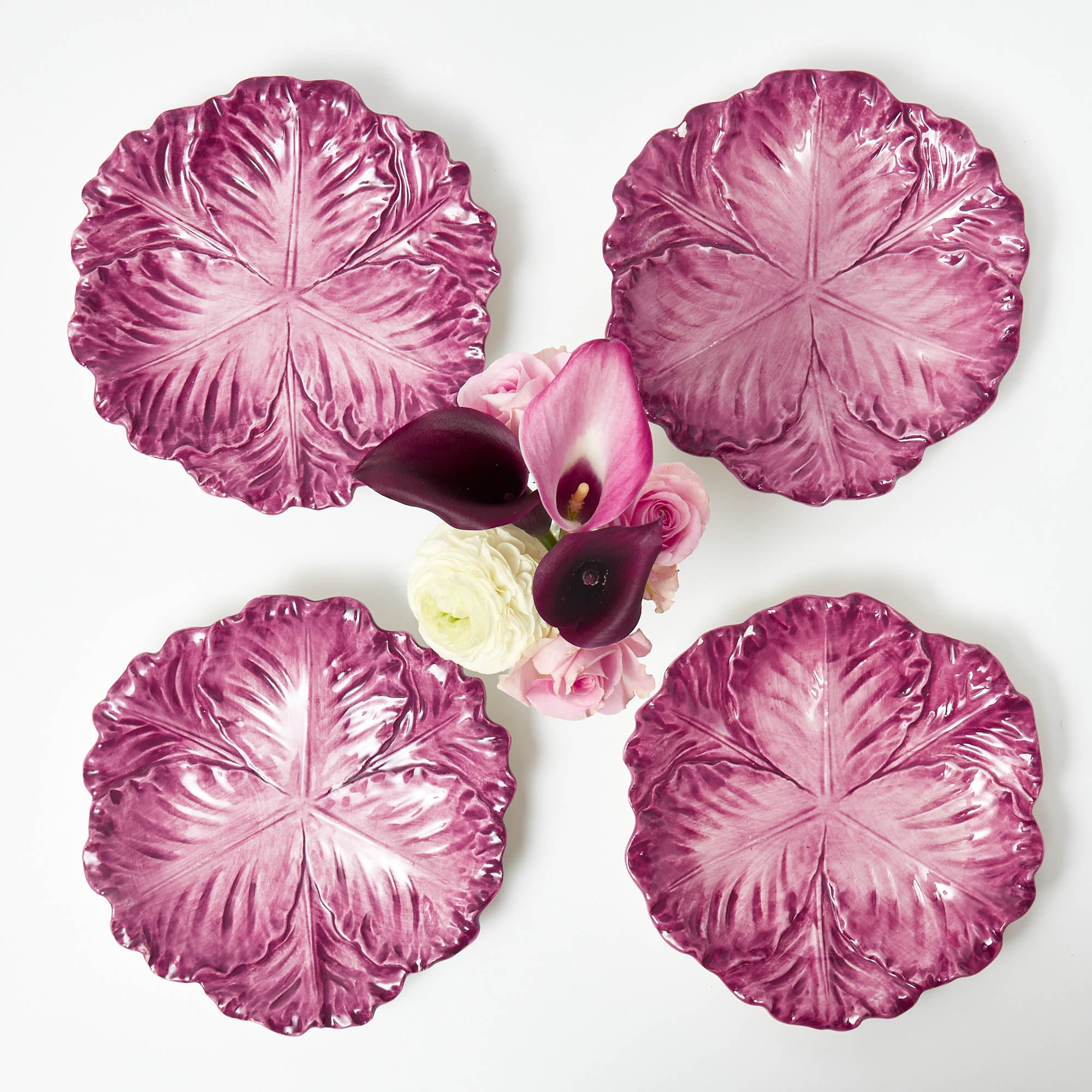 Serena Aubergine Cabbage Starter Plates (Set of 4)