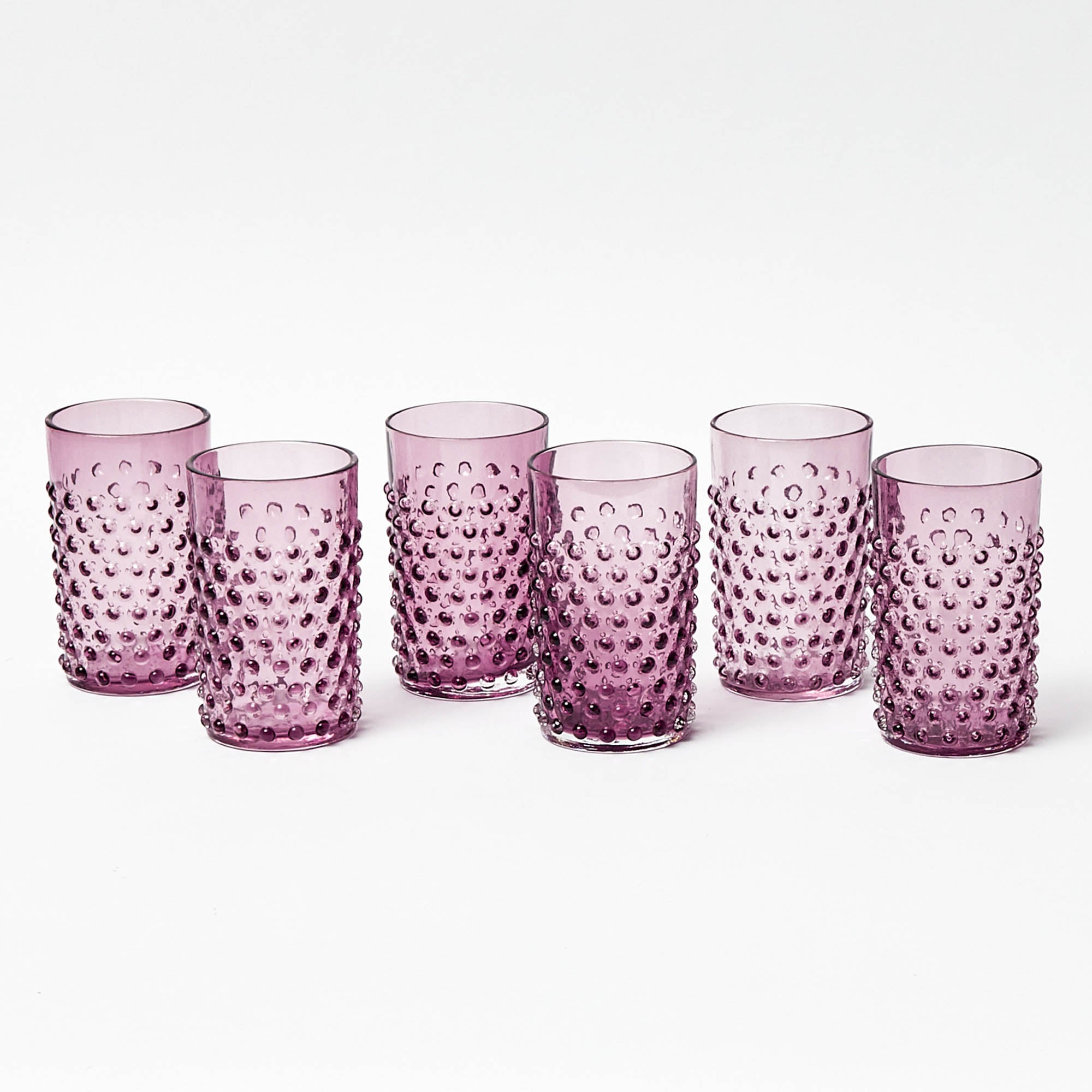 Purple Hobnail Glasses (Set of 6)