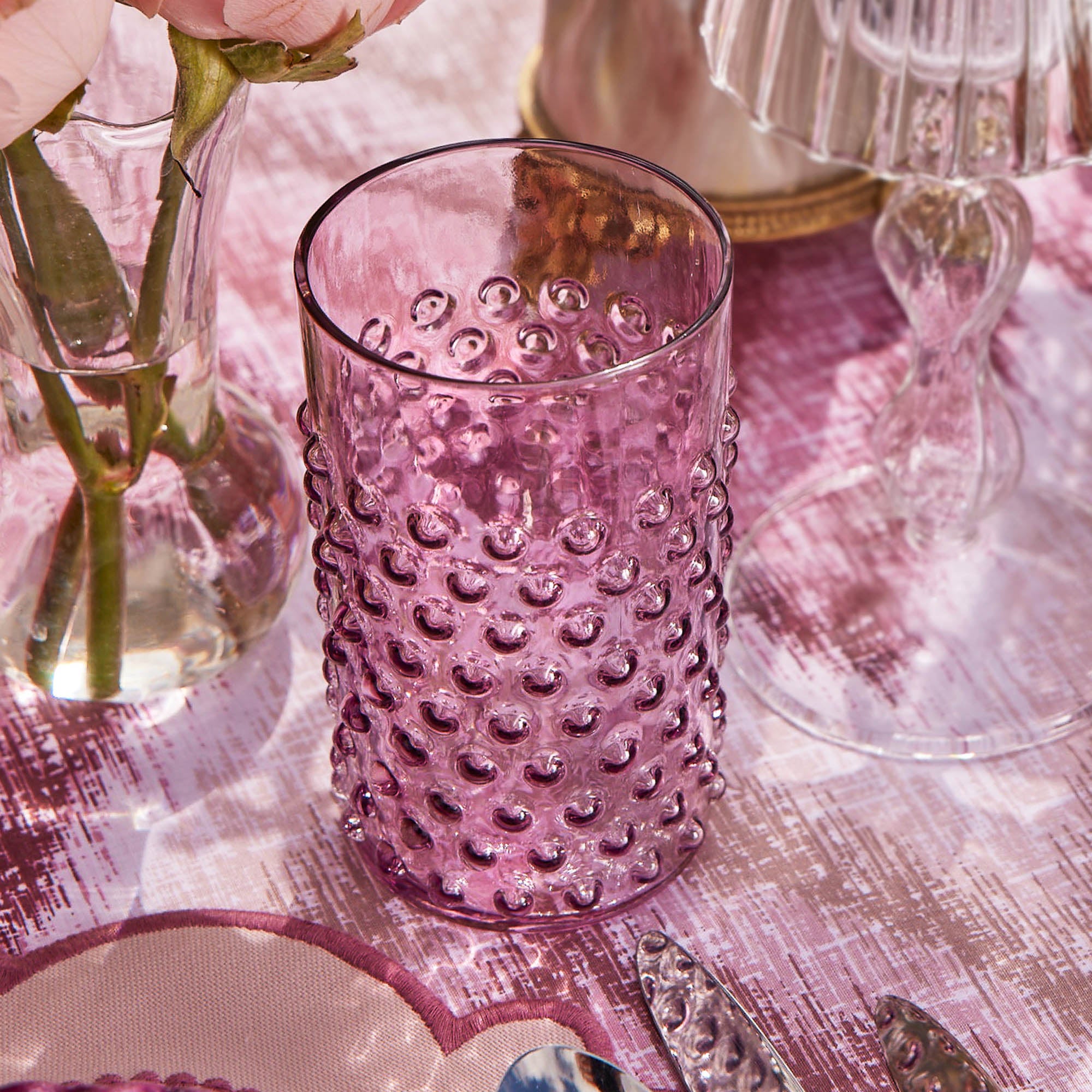 Purple Hobnail Glasses (Set of 6)