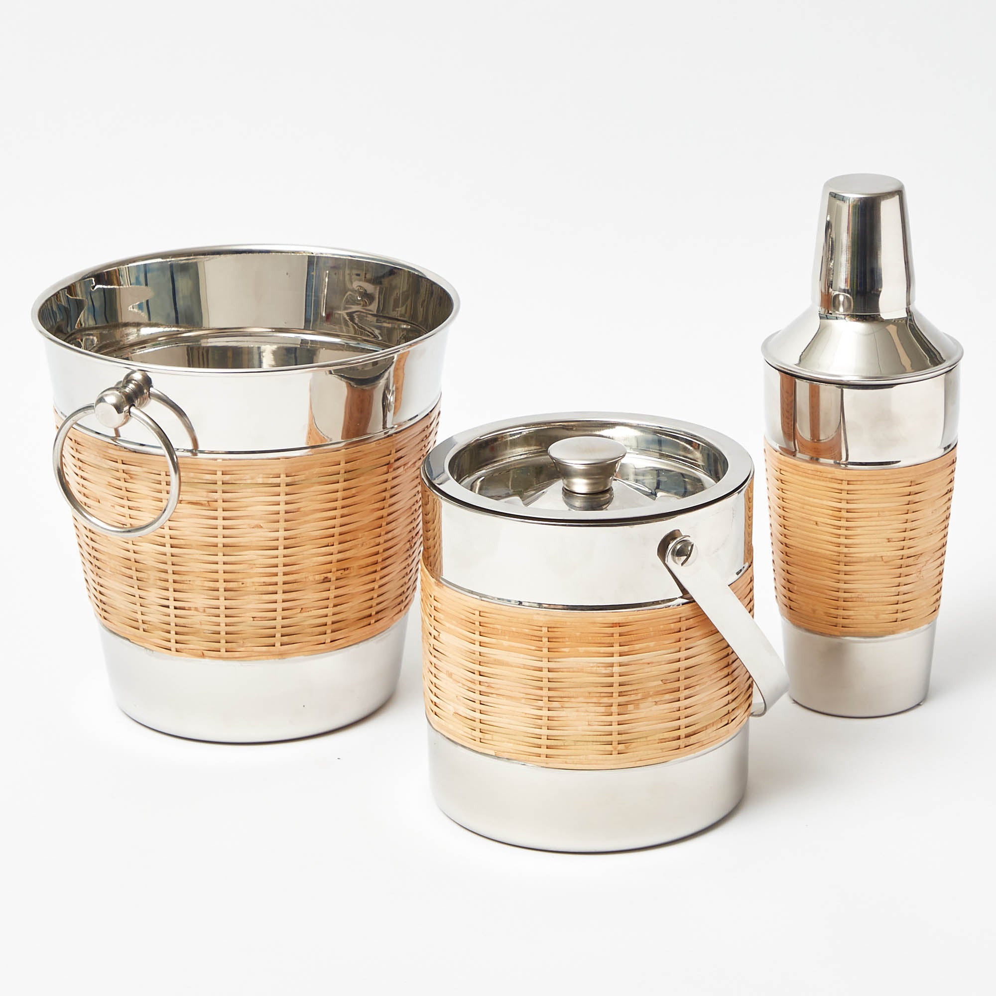 Wicker Barware Set