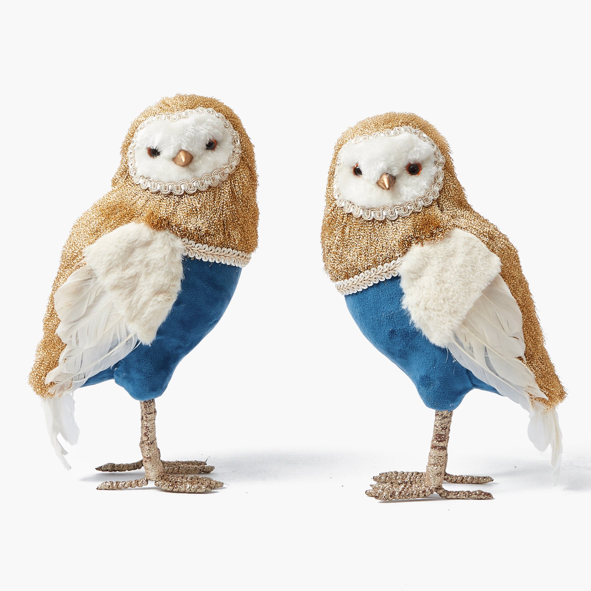 Ophelia Blue & Gold Owl (Pair)