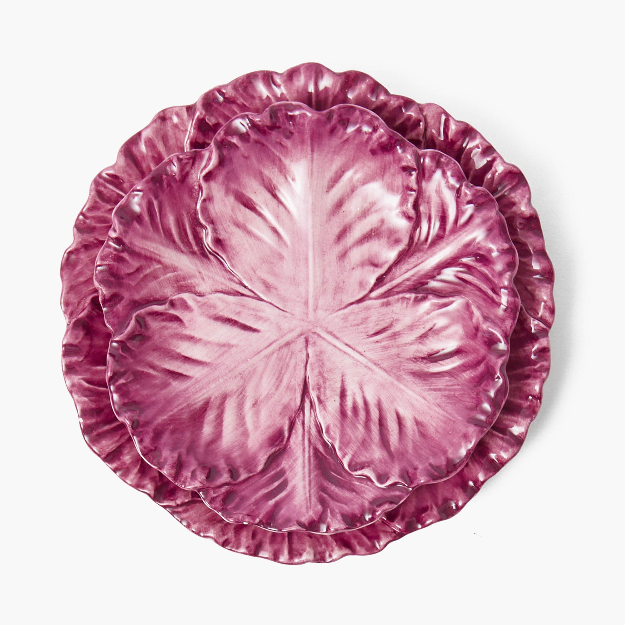 Serena Aubergine Cabbage Dinner & Starter Plates (Set of 8)