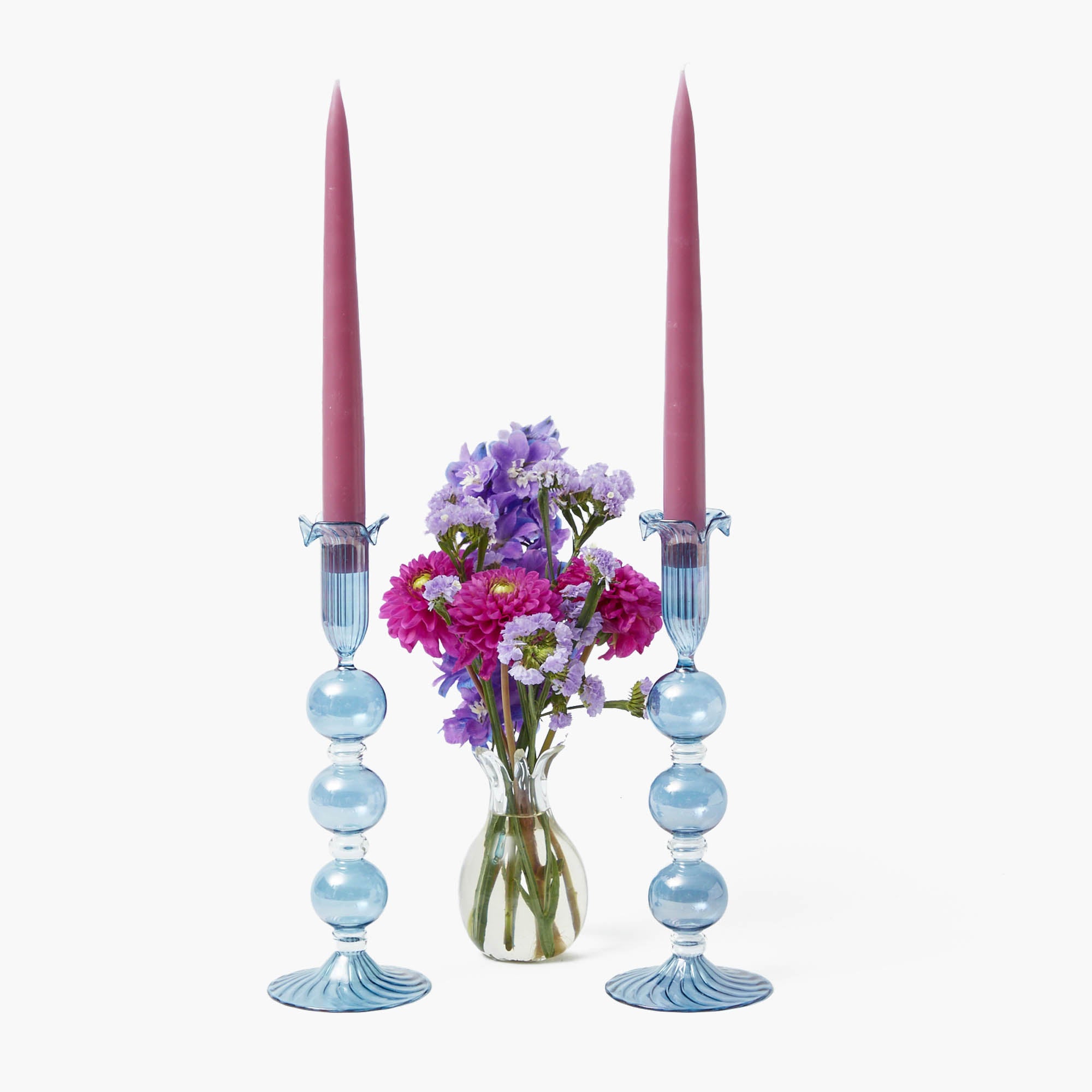 Eden Blue Candle Holder (Pair)