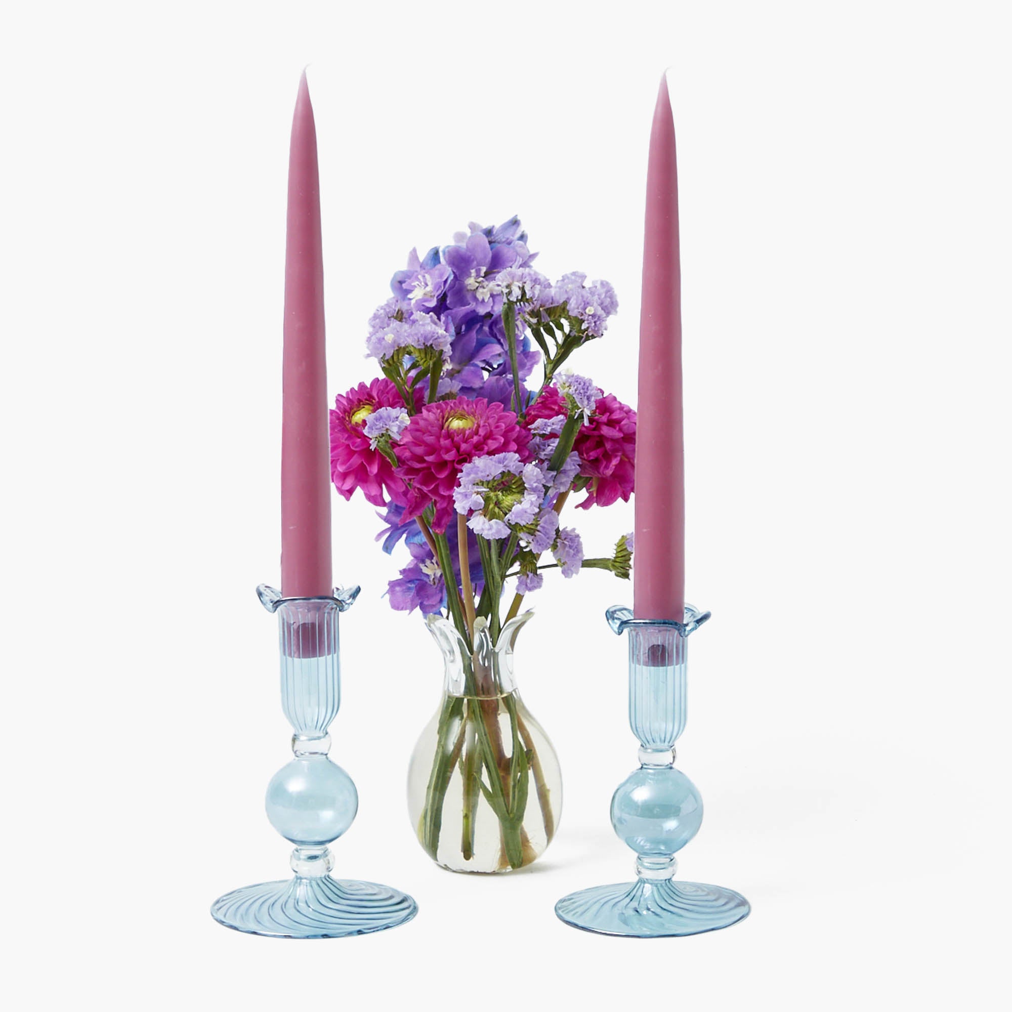 Small Eden Blue Candle Holder (Pair)