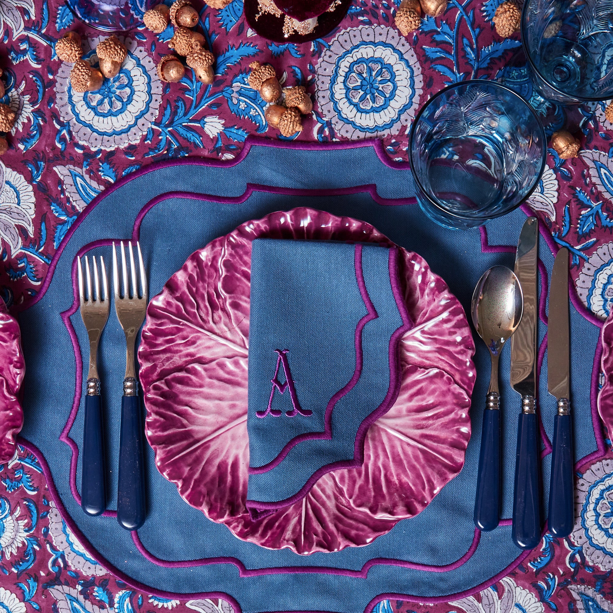 Marlene Blue & Purple Napkins (Set of 4)