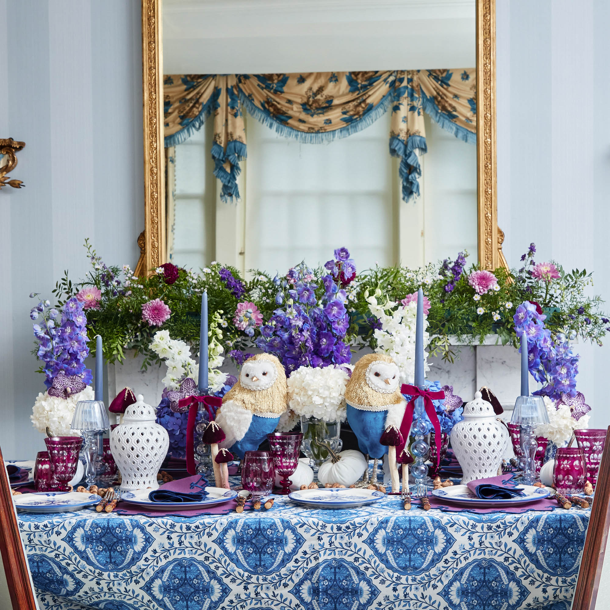 Blue Quatrefoil Dinner Plate