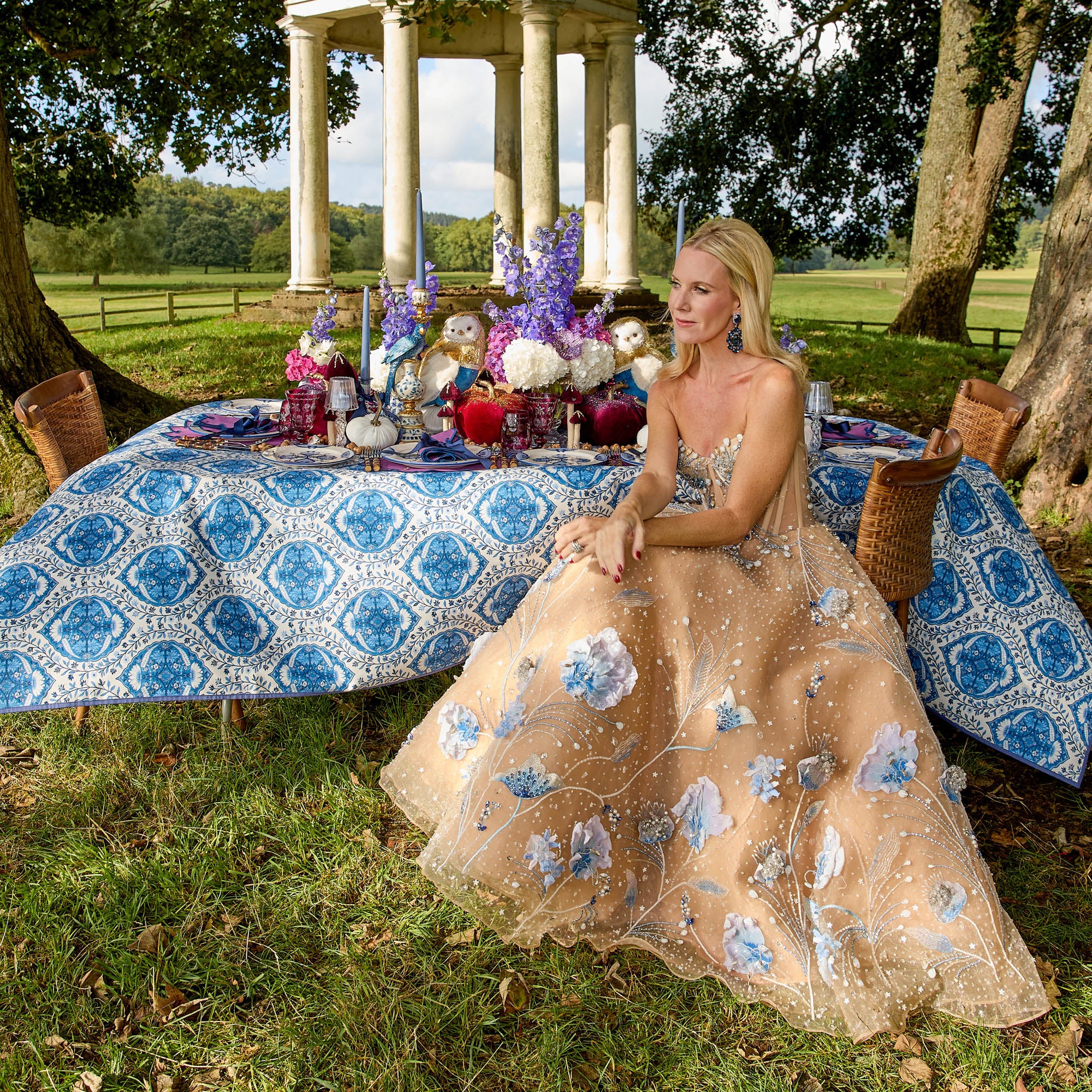 Royal Blue Skye Tablecloth