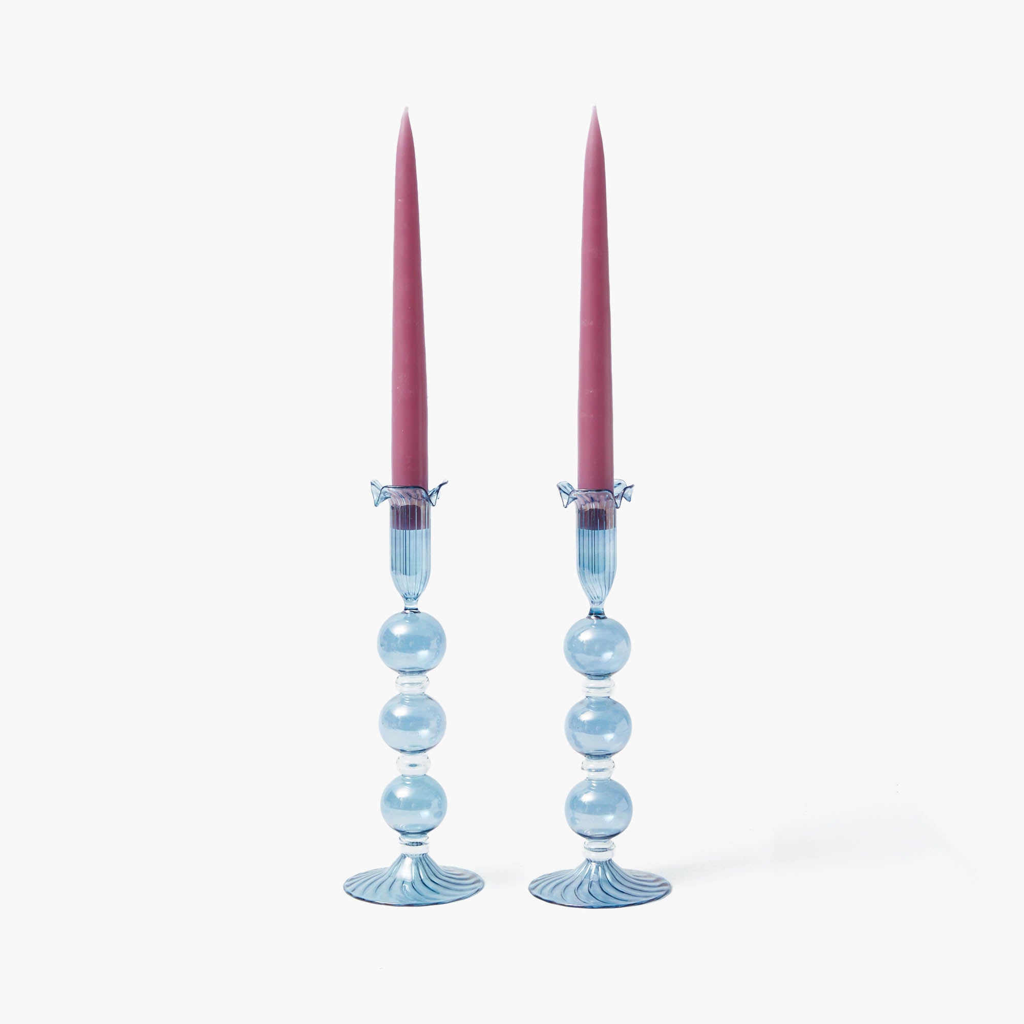 Eden Blue Candle Holder (Pair)