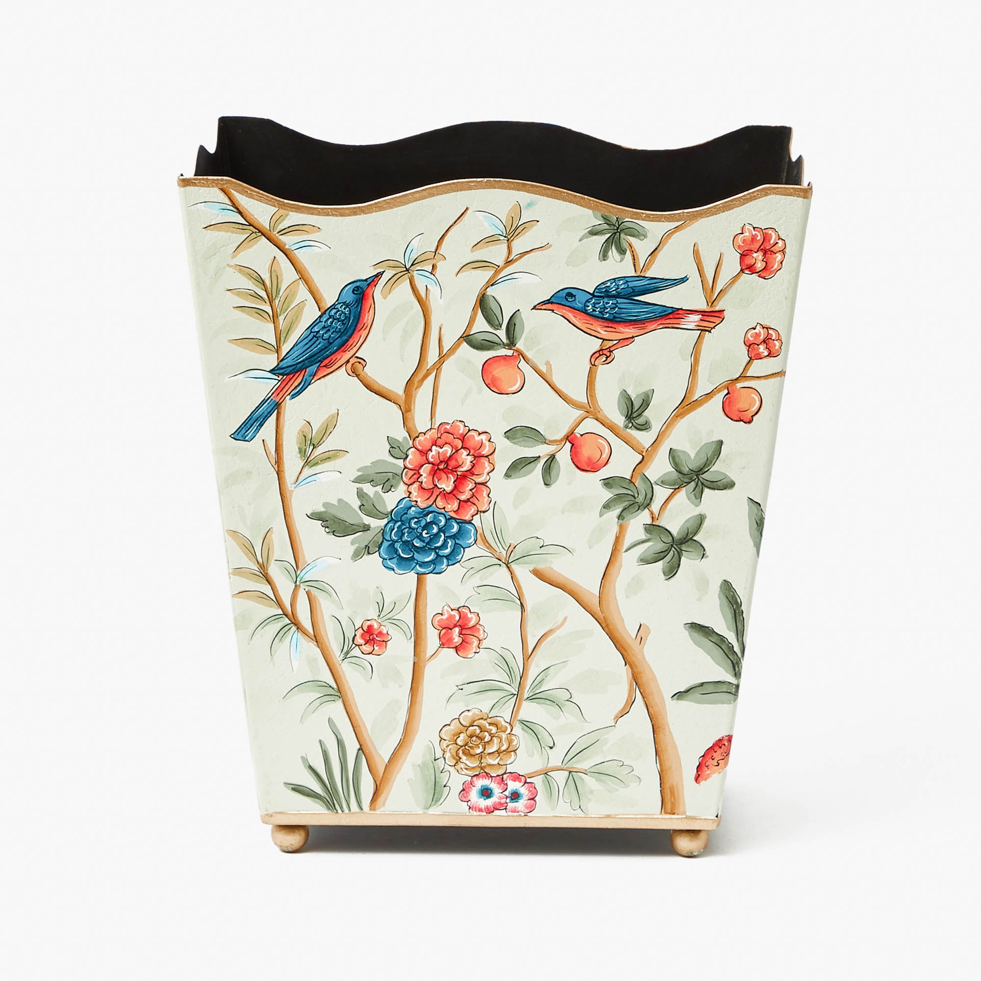 Chinoiserie Tole Waste Paper Bin