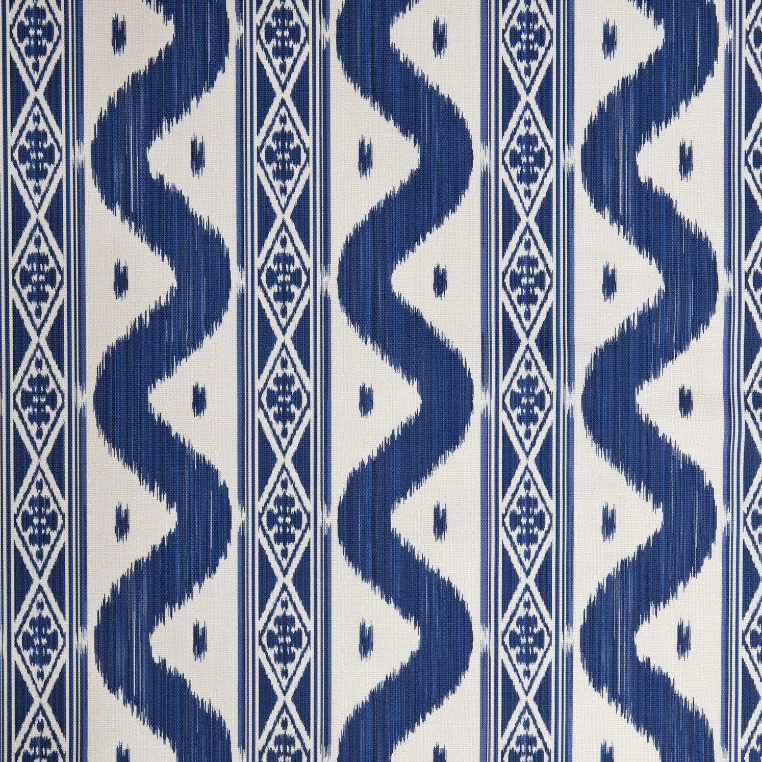 Cobalt Blue Ikat Stripe Fabric - Mrs. Alice