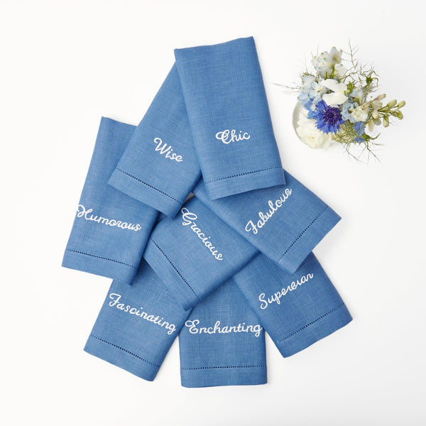 Teal Blue Linen Napkin Set of 8 Cloth Linen Napkins for Table Linen Napkins  Mother of the Groom Gift 0232 