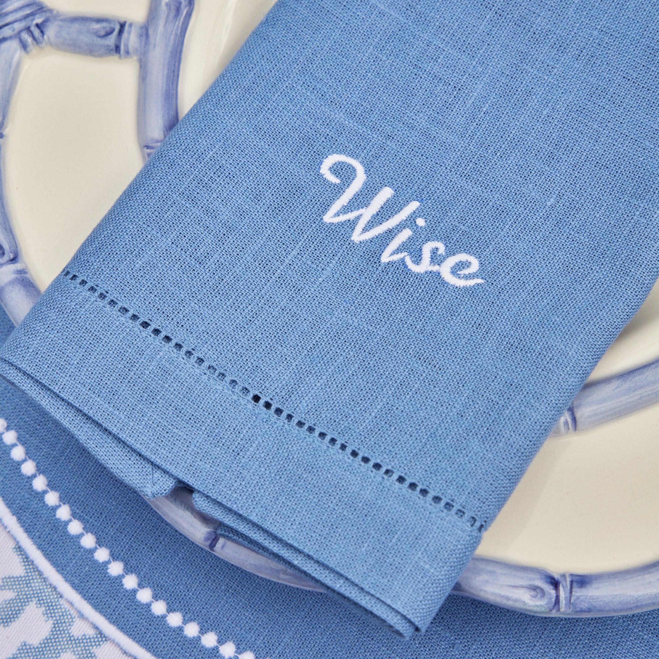 Compliment Blue Linen Napkins (Set of 8) – Mrs. Alice