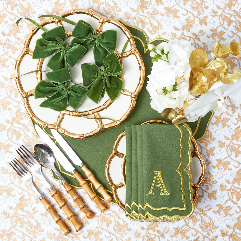 Fleur Green & Gold Napkins (Set of 4) – Mrs. Alice