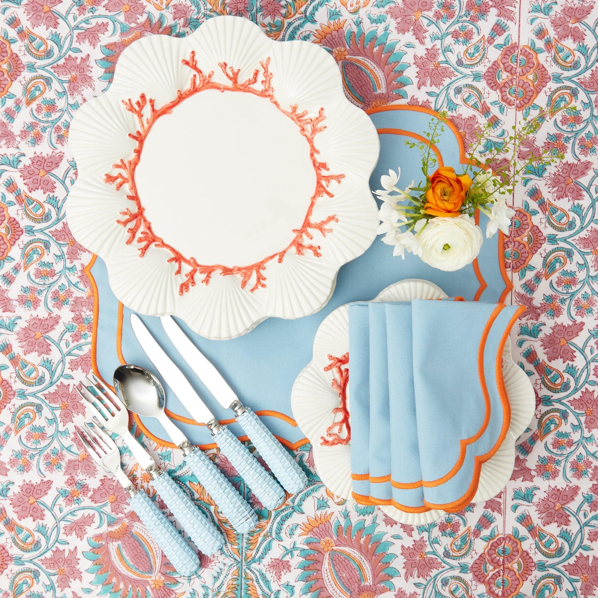 Coral shop dinner plates